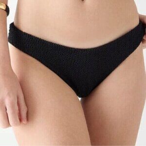 NWT J Crew Black Textured Scrunchie Hipster Swim Bikini Bottom Size 3X
